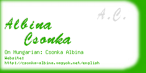 albina csonka business card